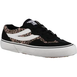 Superga Women's 2941 Revolley Leopard Trainer in Black/Micro Leopard