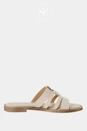 TAMARIS 1-27103-42 IVORY LEATHER MULE SANDALS