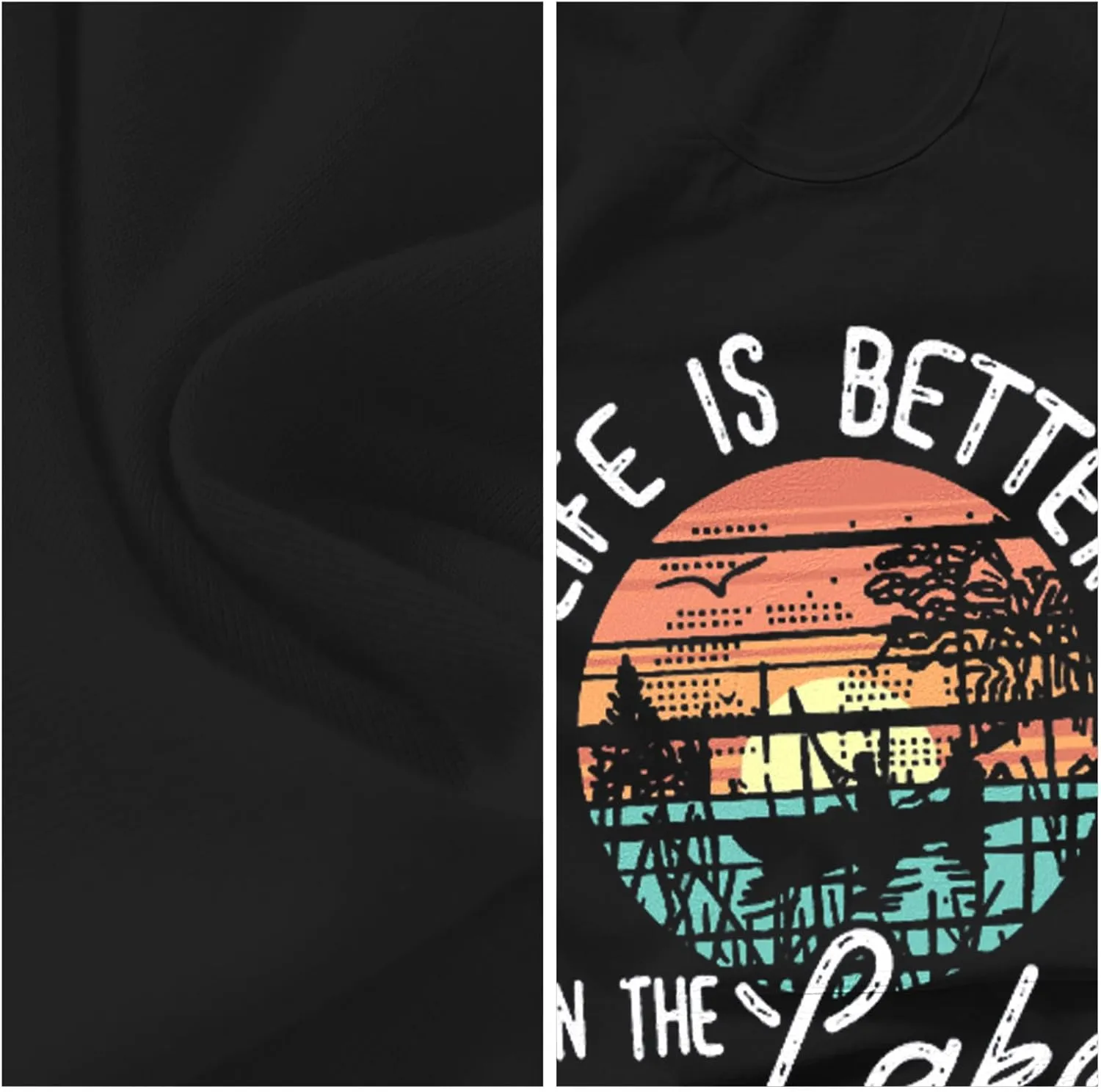The Lake is My Happy Place T Shirt Women Lake Graphic Summer Sleeveless Shirts