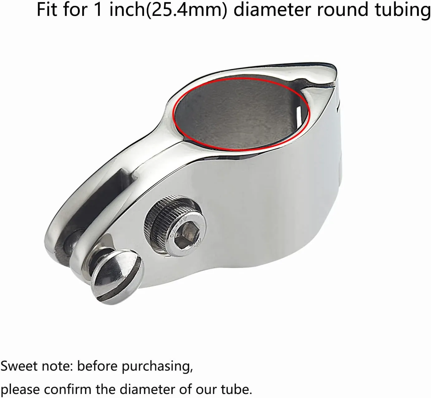 TINGZHIGO Bimini Top Jaw Slides, Hinged Jaw Slides for 7/8 inch or 1 inch OD Round Tubing, Bimini Top Hardware, 316 Stainless Steel (2 Packs)