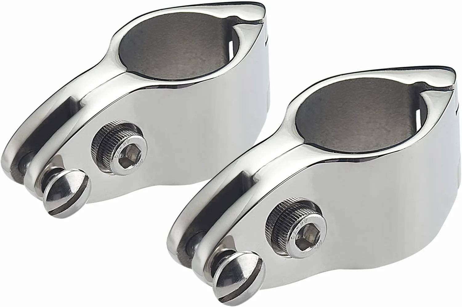 TINGZHIGO Bimini Top Jaw Slides, Hinged Jaw Slides for 7/8 inch or 1 inch OD Round Tubing, Bimini Top Hardware, 316 Stainless Steel (2 Packs)