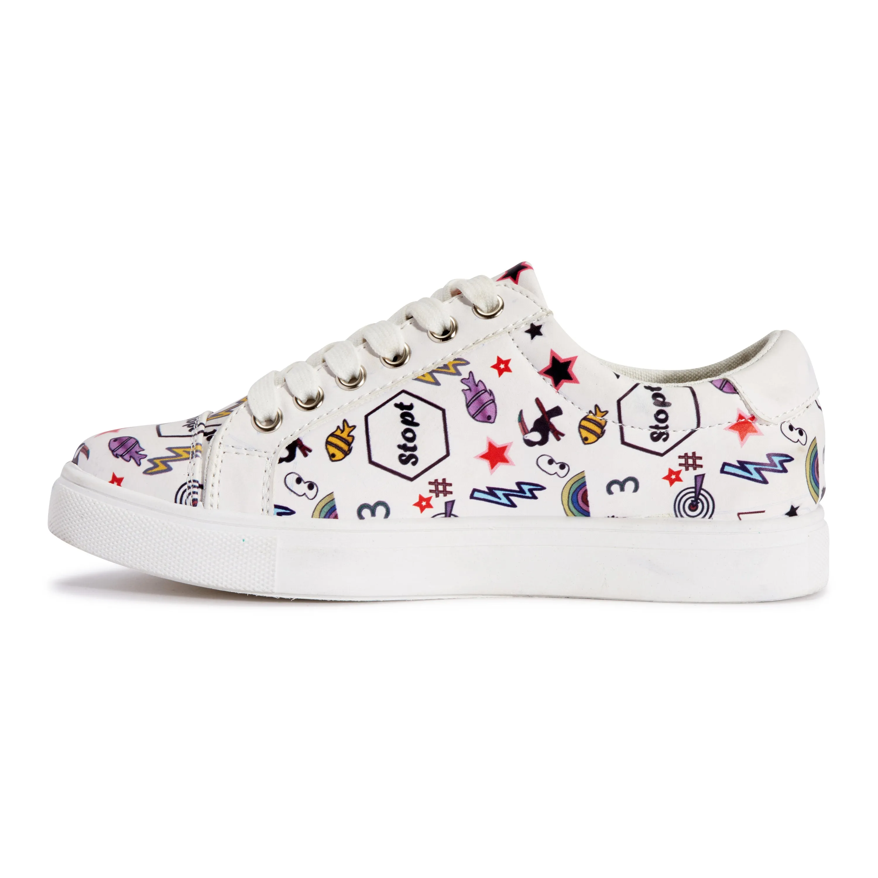 White Lace Up Trainer