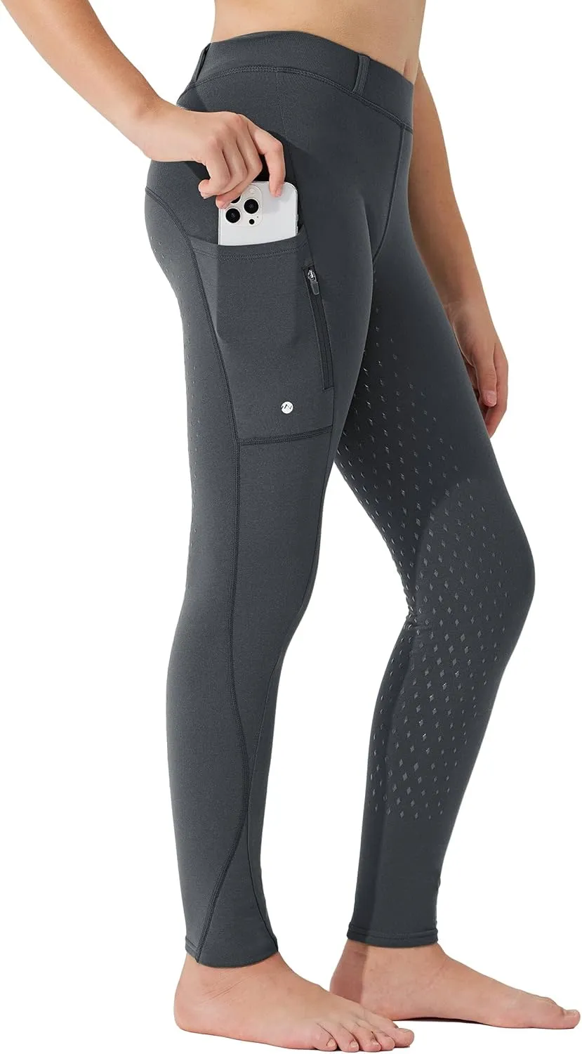Willit Girls Fleece Horse Riding Pants Equestrian Breeches Kids Winter Riding Tights Thermal Schooling Tights