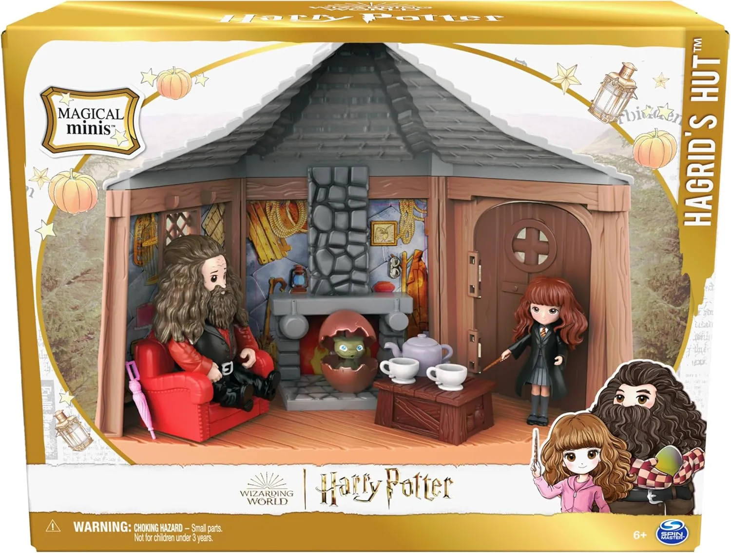 Wizarding World Harry Potter, Magical Minis Hagrid’s Hut Playset with 2 Figures and 9 Doll Accessories, Kids Toys for Ages 6 and up