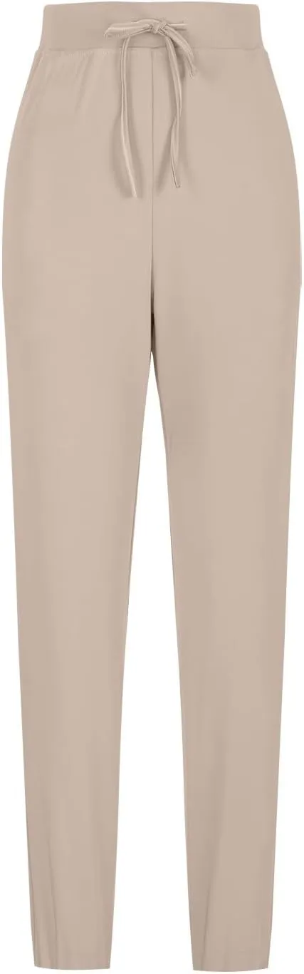Women's Pants with Pockets Drawstring High Waisted Stretch Ankle Sweatpants for Golf, Athletic, Lounge, Travel, Work