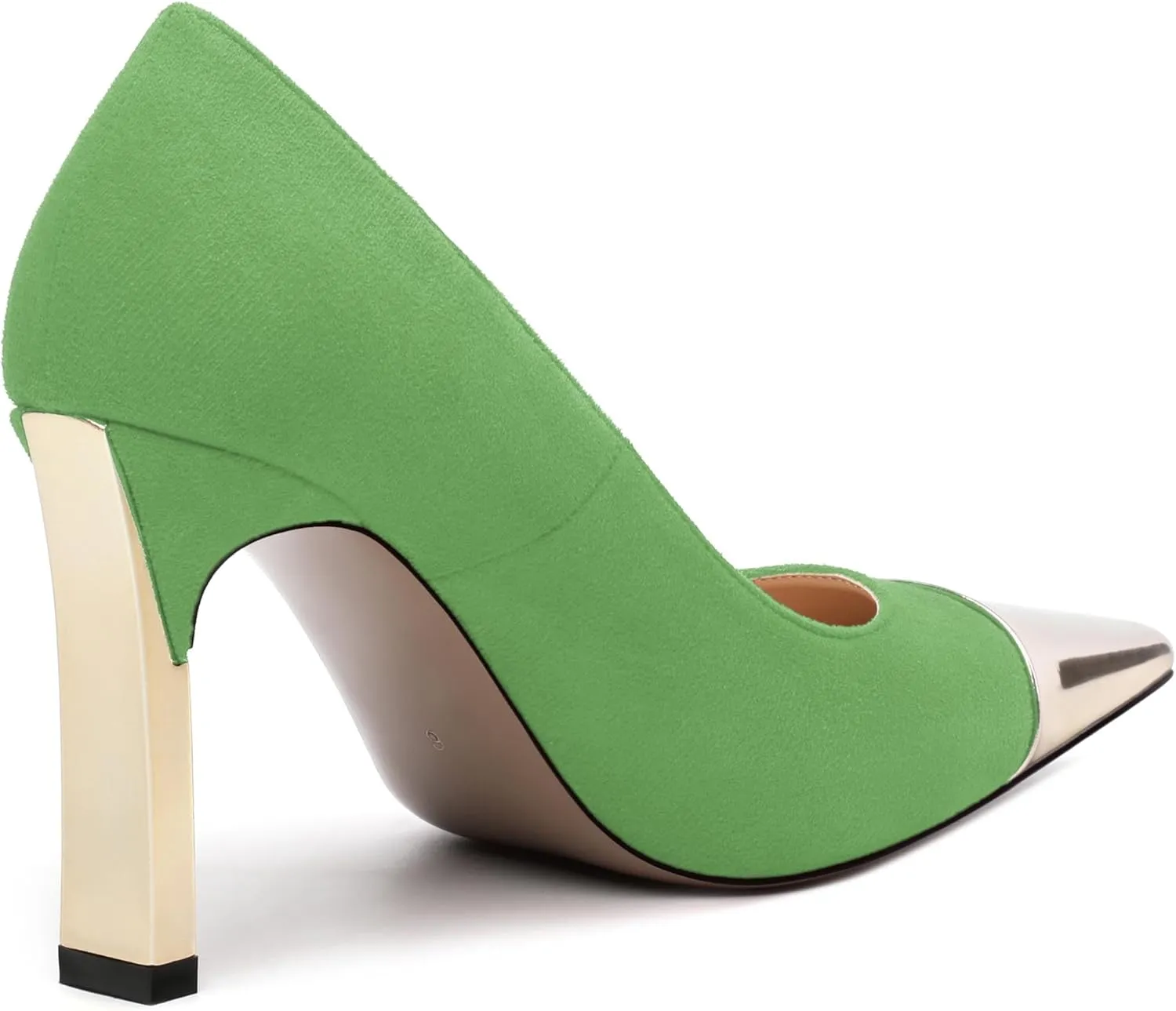 Women's Pumps, Square Toe High Heels, Fashion Patchwork Color Slip On Chunky Heel Shoes for Women