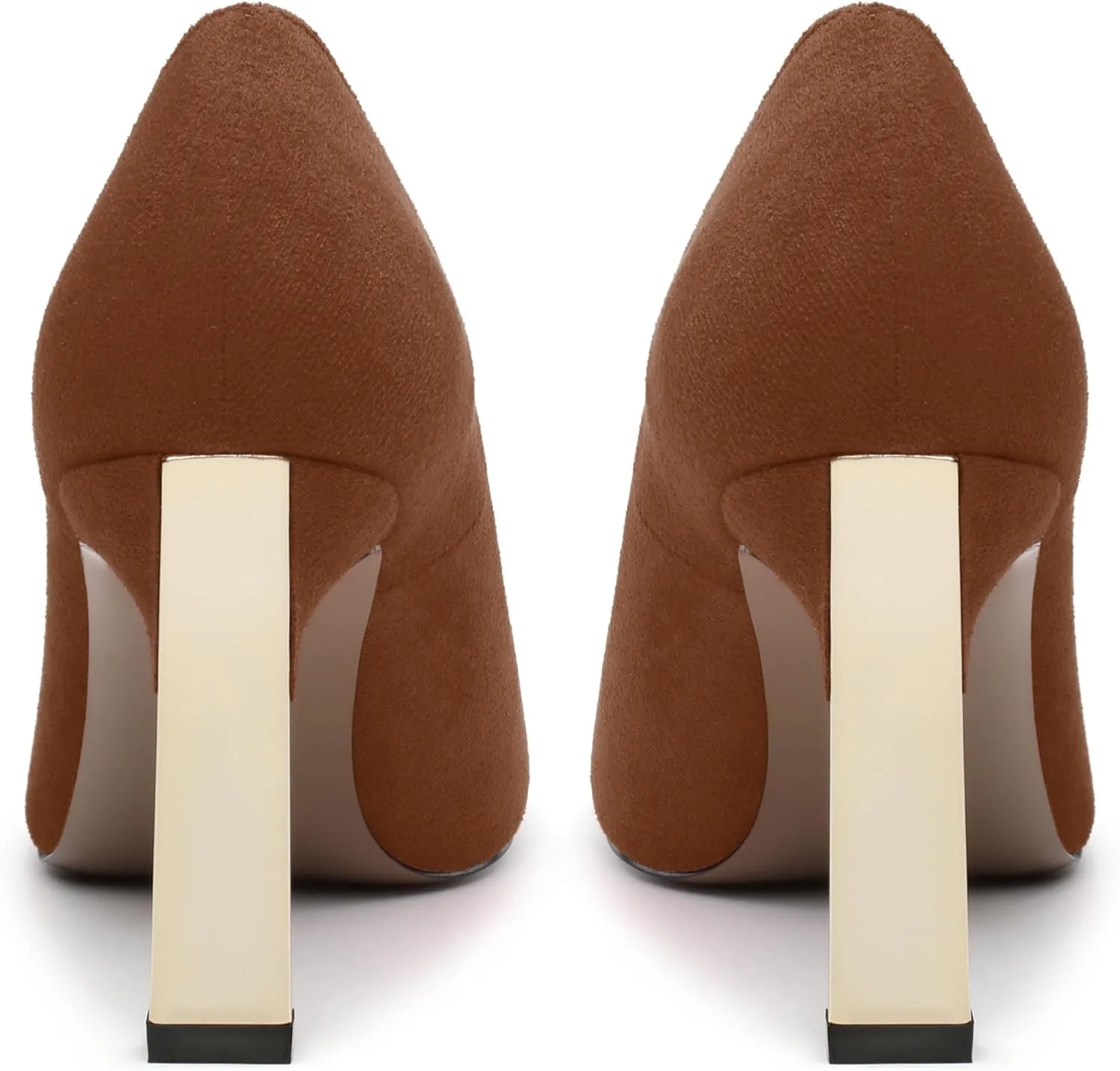 Women's Pumps, Square Toe High Heels, Fashion Patchwork Color Slip On Chunky Heel Shoes for Women