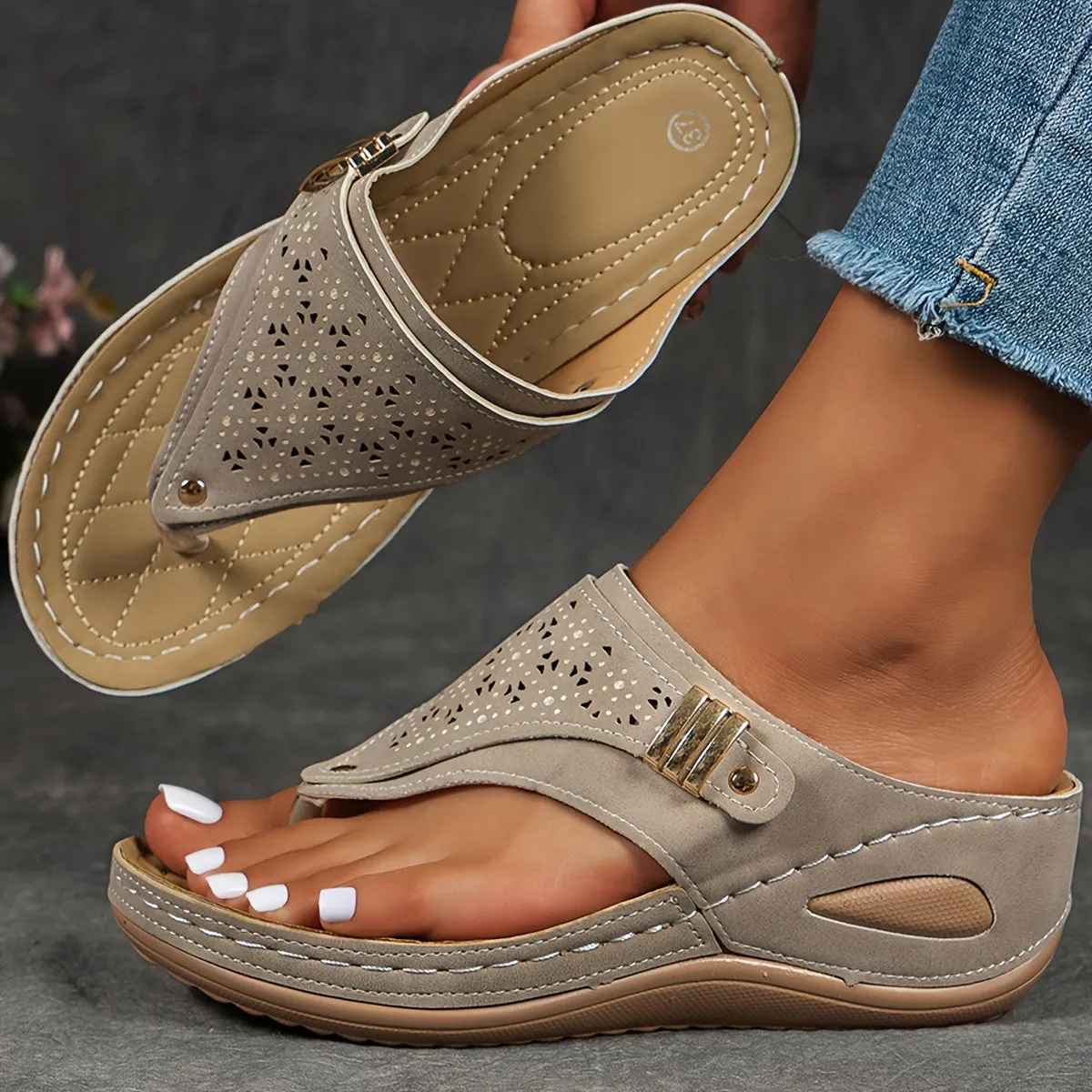 Women'S Summer Open Toe Slide Sandals -