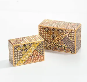 Wooden Secret Puzzle Box, 4 Sun 21 Steps, Japan Made, with Original Gift Box