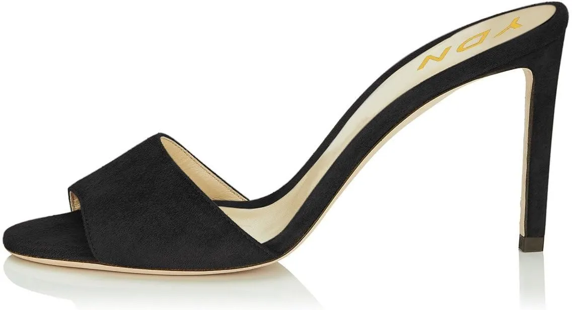 YDN Women Open Toe High Heel Sandals Slip On Mules Sexy Stilettos Pumps Party Slide Shoes Size 4-15 US