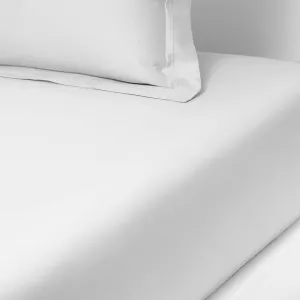 Yves Delorme - Triomphe Blanc (White) Queen Fitted Sheet - Luxury Fitted Sheet from France.